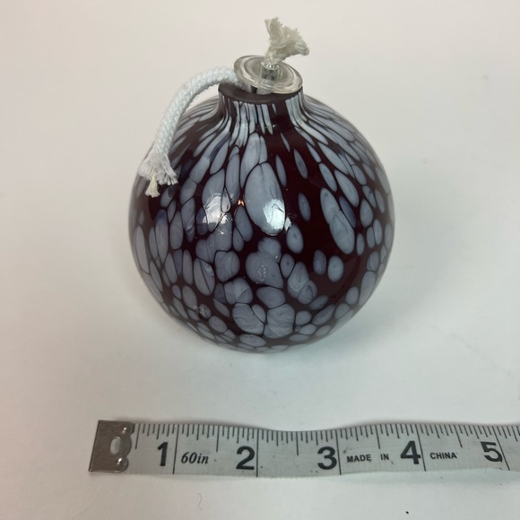 POTTERY BARN OIL DIFFUSER BLOWN GLASS 3" RED GLASS ORB BALL - Picture 5 of 8